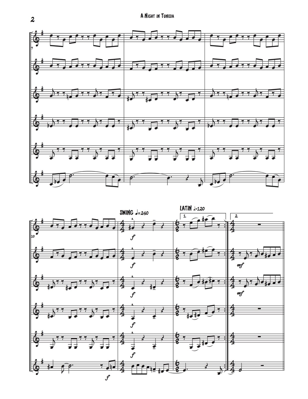 [download ((INSTALL)) Pdf] What's Left Of The Night Veldkamp-A-Night-in-Tunisia-for-6-Trumpets-Score-and-Parts-p04